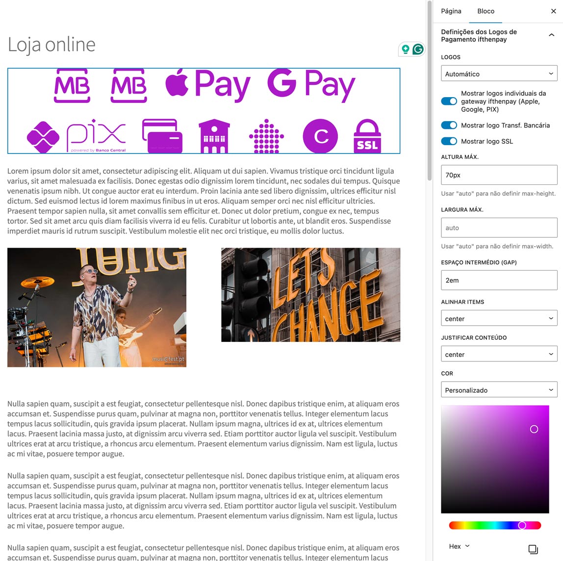 Definições ifthenpay Payment Logos