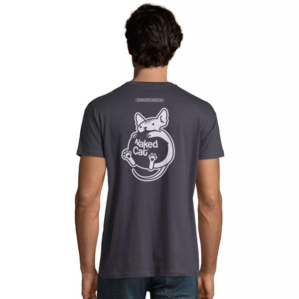 Naked Cat Plugins t-shirt man back