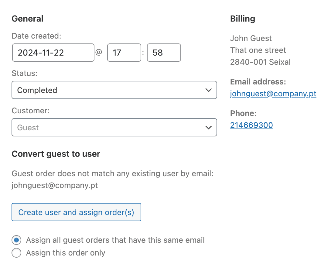Convert guest user from order to a registered WooCommerce customer