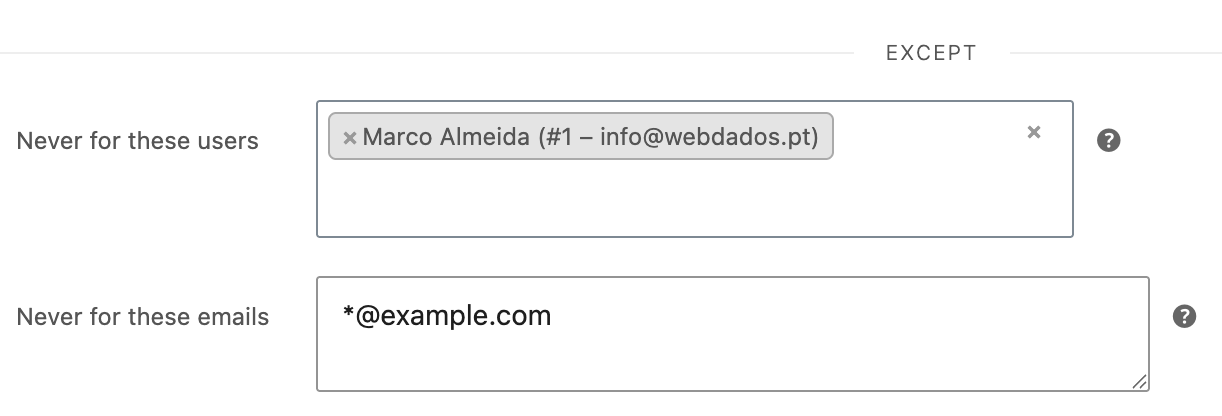 Exclude WooCommerce users and email domains to use a coupon